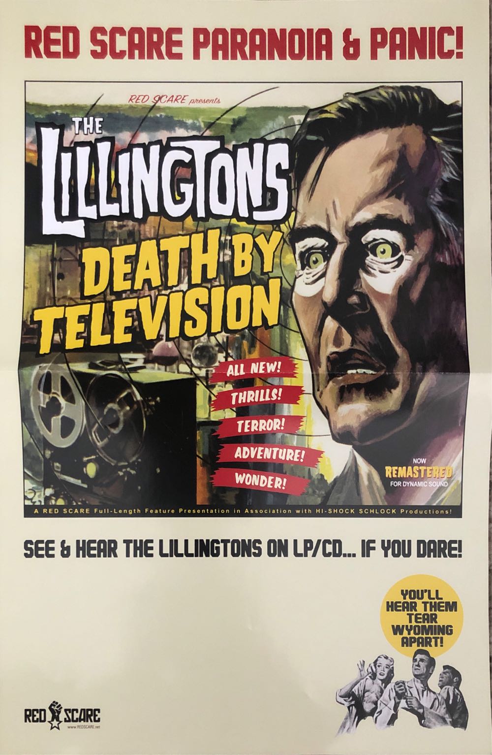 The Lillingtons - Death By Television Promo Poster - Red Scare Industries art collectible - Main Image 1