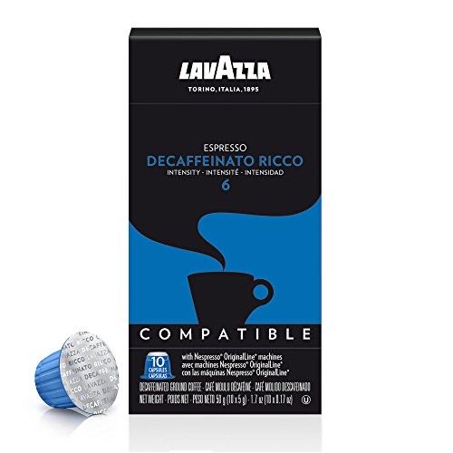 Lavazza Premium Coffee Corp Nespresso Originalline Compatible Capsules Espresso Decaffeinato Ricco Dark Roast Coffee 10 Ct  art collectible [Barcode 041953000938] - Main Image 1