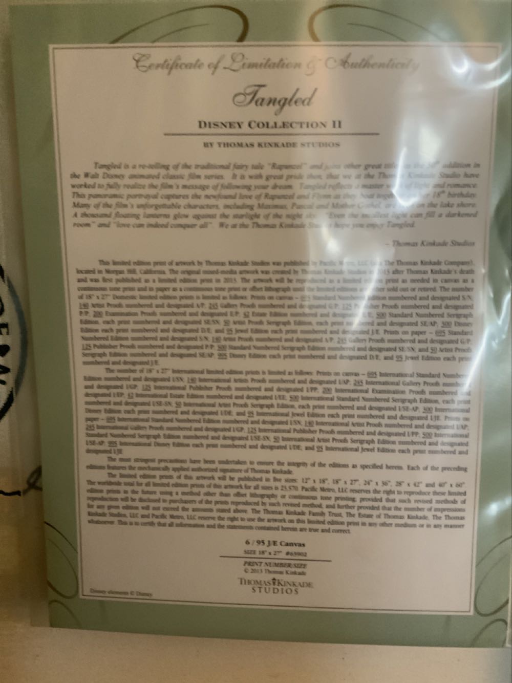 Tangled - Thomas Kinkade art collectible - Main Image 3