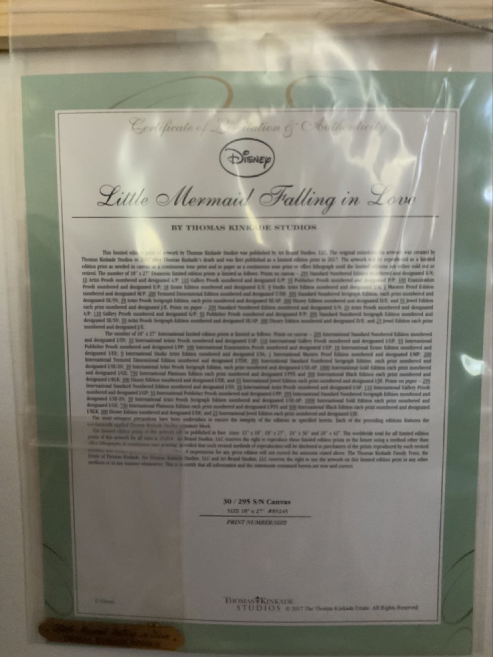 Little Mermaid Falling In Love - Thomas Kinkade art collectible - Main Image 3