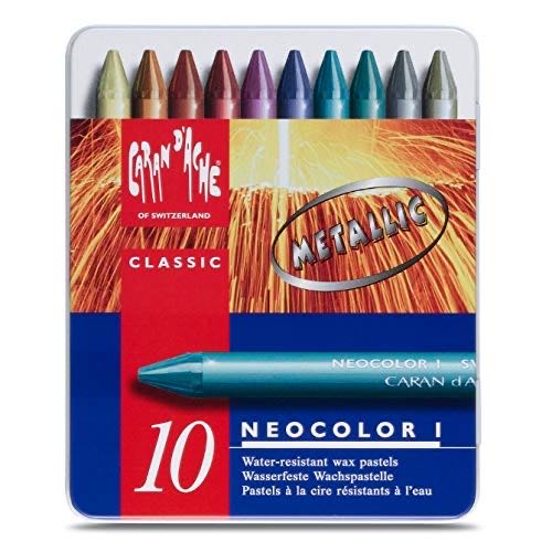 Neocolor I Water-resistant Wax Pastels 10 Metallic Colors