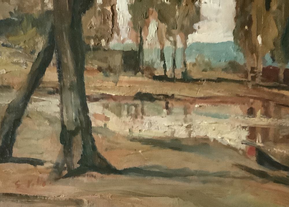 Cipressi sul lago - Silvio Villa art collectible - Main Image 2