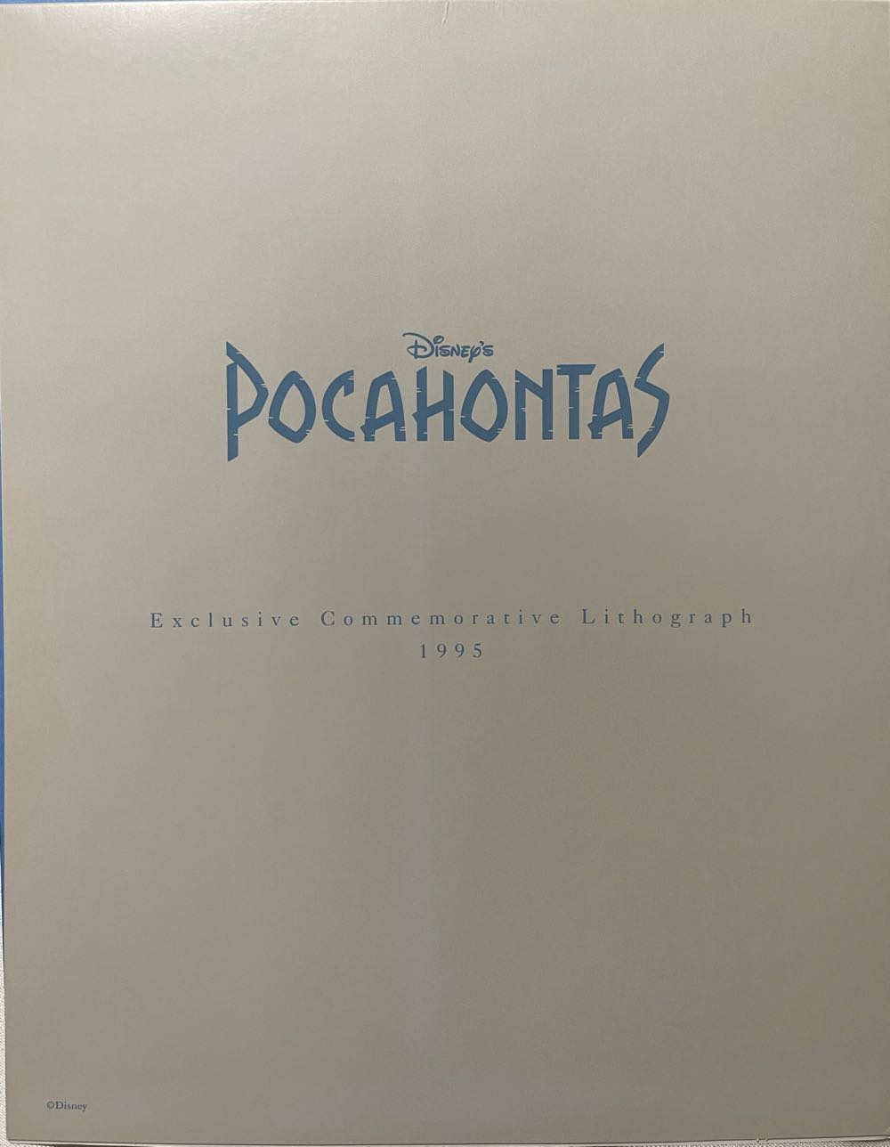 Pocahontas - 1995 Disney Store Exclusive Lithograph - The Disney Store art collectible [Barcode 413976189349] - Main Image 3
