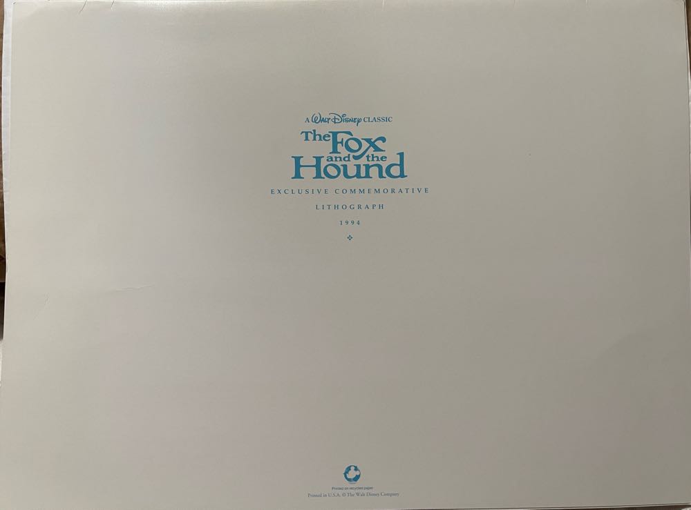 Disney - The Fox And The Hound Lithograph - The Disney Store art collectible - Main Image 3