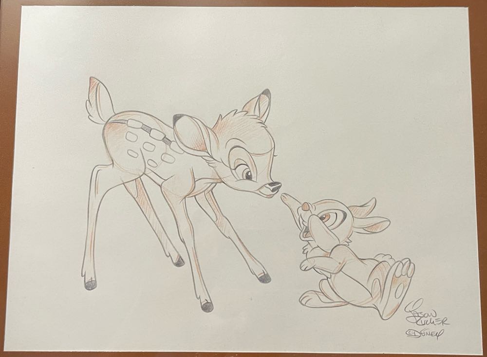 Bambi And Thumper Sketch - Jason Zucker Disney Parks Artist - Jason Zucker art collectible - Main Image 2