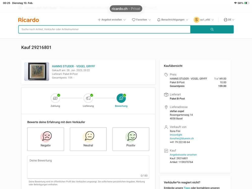 Studer, Hanns: Vogel Gryff - Hanns Basel, 1920 - Putbus, 2018 Studer art collectible - Main Image 3