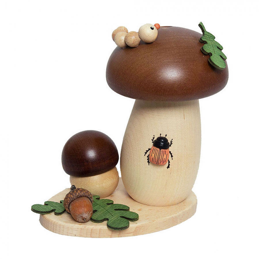 Weihnachtsschmuck / Volkskunst / Erzgebirge / Räuchermann / Pilze - Dregeno art collectible - Main Image 1