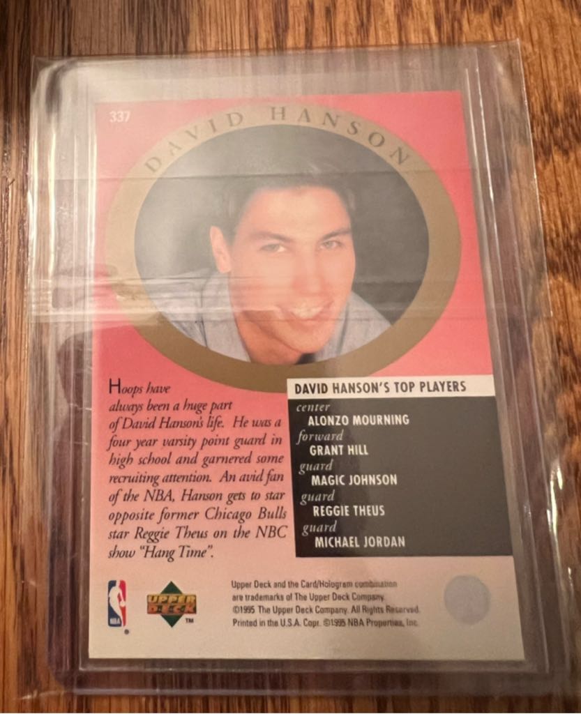 1995-96 Upper Deck Michael Jordan / David Hanson Major Attractions - Upper Deck art collectible - Main Image 2