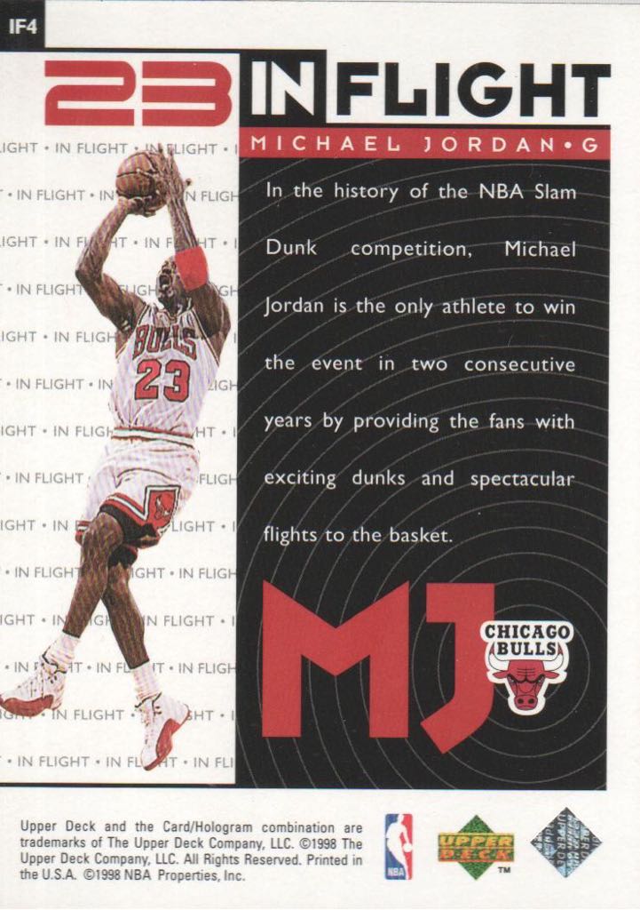 1998 Upper Deck Michael Jordan In Flight #IF4 - Upper Deck art collectible - Main Image 2