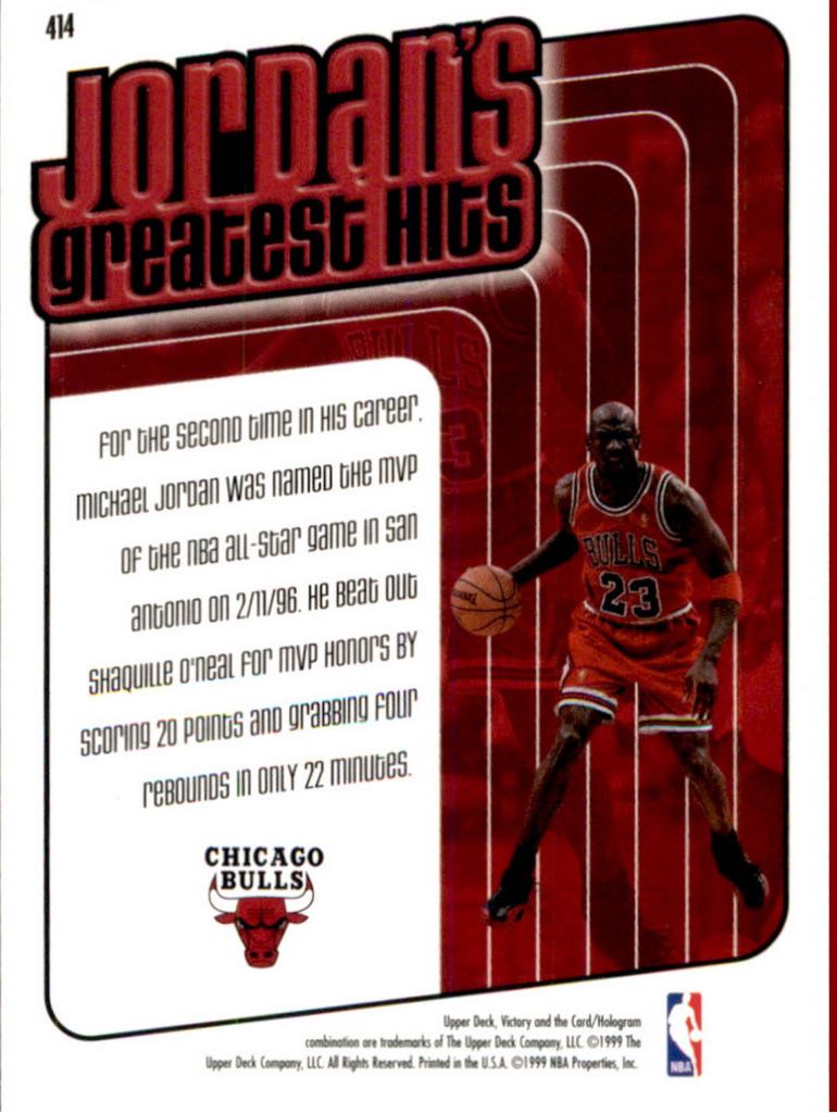 1999 Upper Deck Michael Jordan Victory #397 - Upper Deck art collectible - Main Image 2