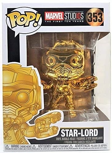 Funko Pop Movies: Guardians Of The Galaxy Gold Chrome Star-lord Collectible Figure Multicolor  art collectible [Barcode 889698341448] - Main Image 1