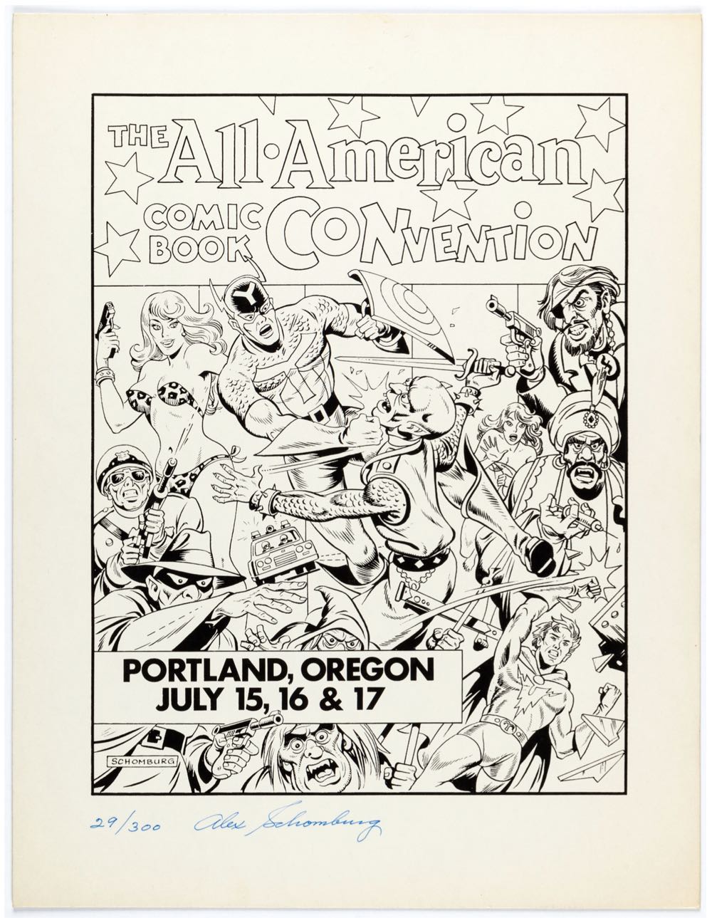 The All-American Comic Book Convention Signed Print - Alex Schomburg art collectible - Main Image 2