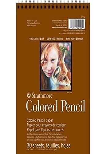 Strathmore 400 Series Colored Pencil Pad 6”x8” Wire Bound 30 Sheets - Strathmore art collectible [Barcode 012017621062] - Main Image 1