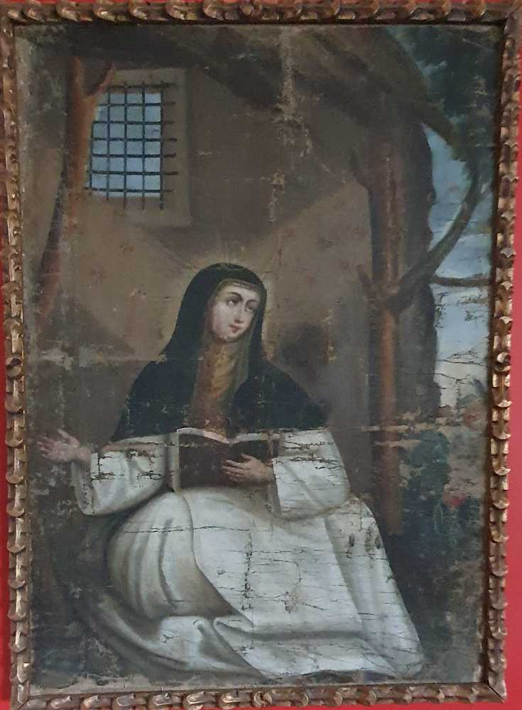 Santa Teresa - 18th Century Spanish Colonial School art collectible - Main Image 2