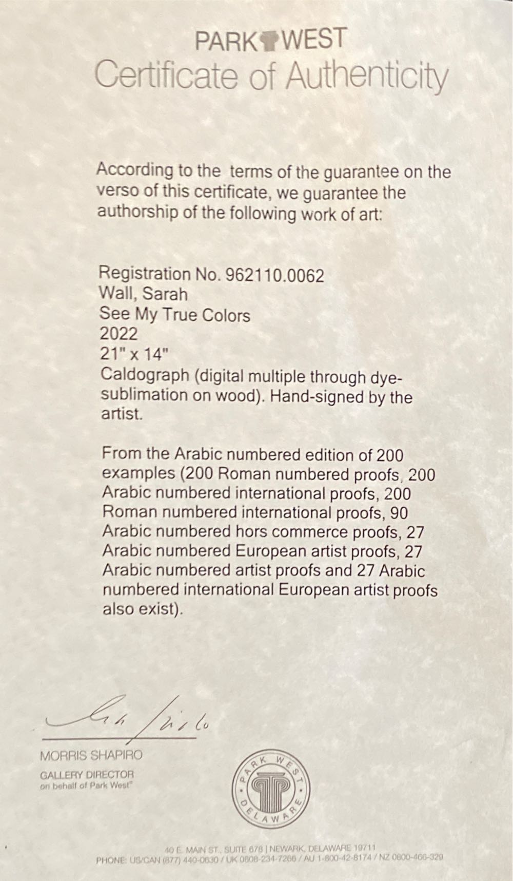 See My True Colors - Sarah Wall art collectible - Main Image 2