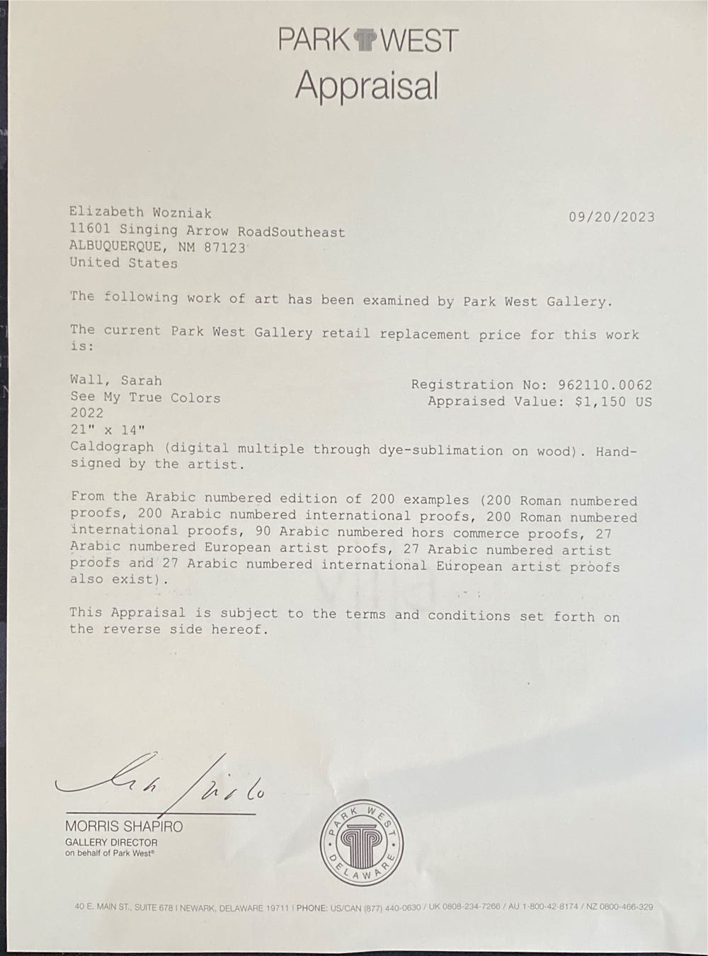 See My True Colors - Sarah Wall art collectible - Main Image 3