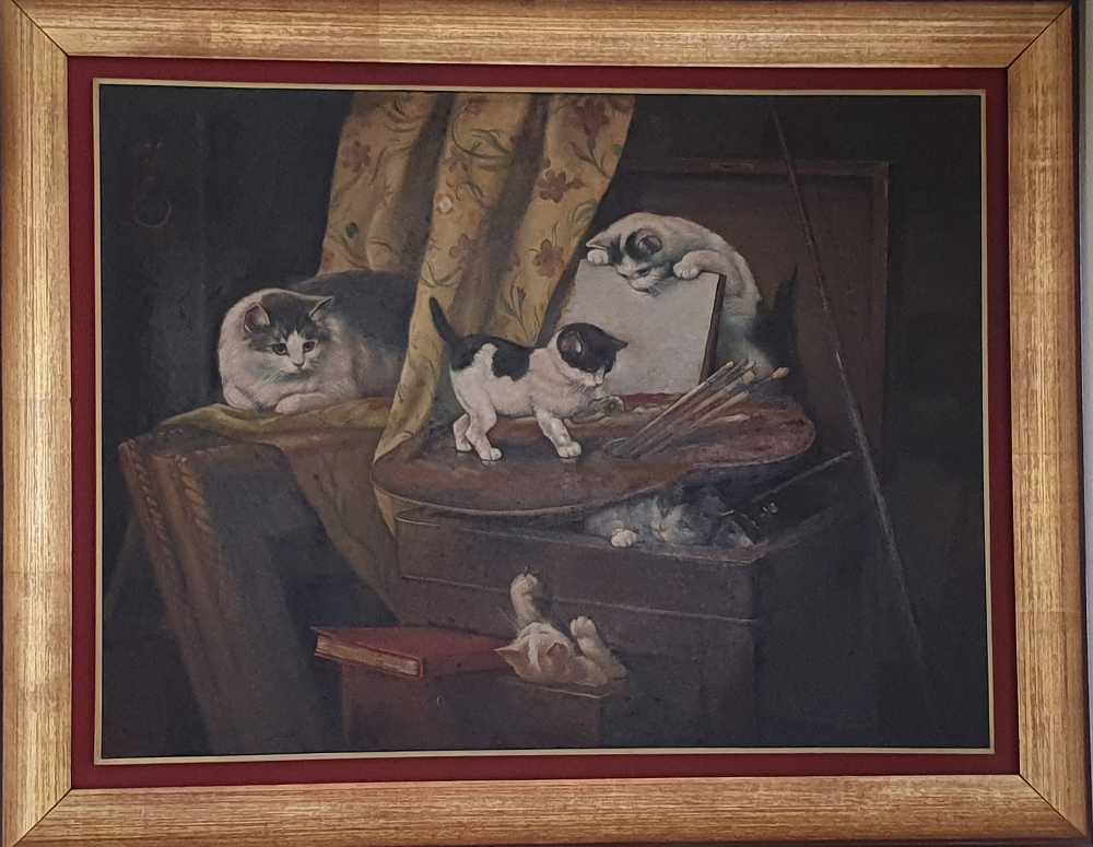 Kittens On Easel (copy) - Henriette (After) Ronner-Knip art collectible - Main Image 2