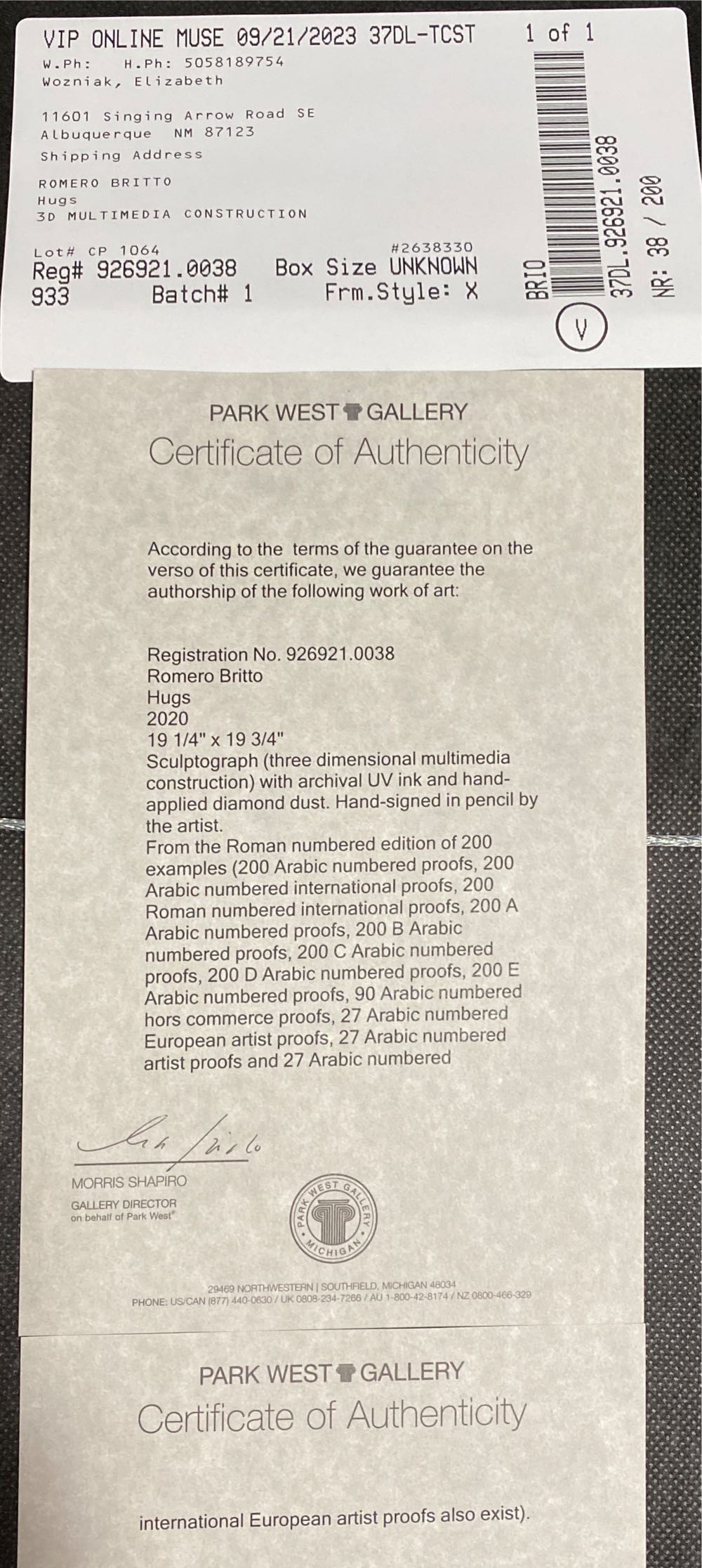 Hugs - Romero Britto art collectible - Main Image 3