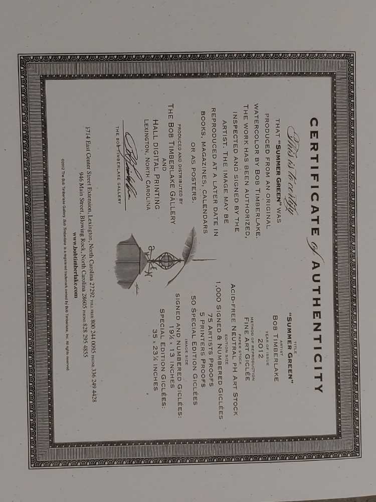 Summer Green - Bob Timberlake art collectible - Main Image 3