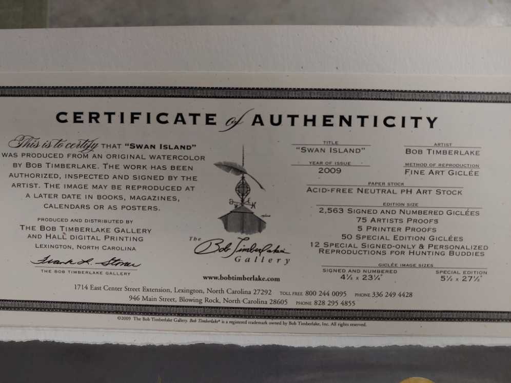 Swan Island  - Bob Timberlake art collectible - Main Image 2