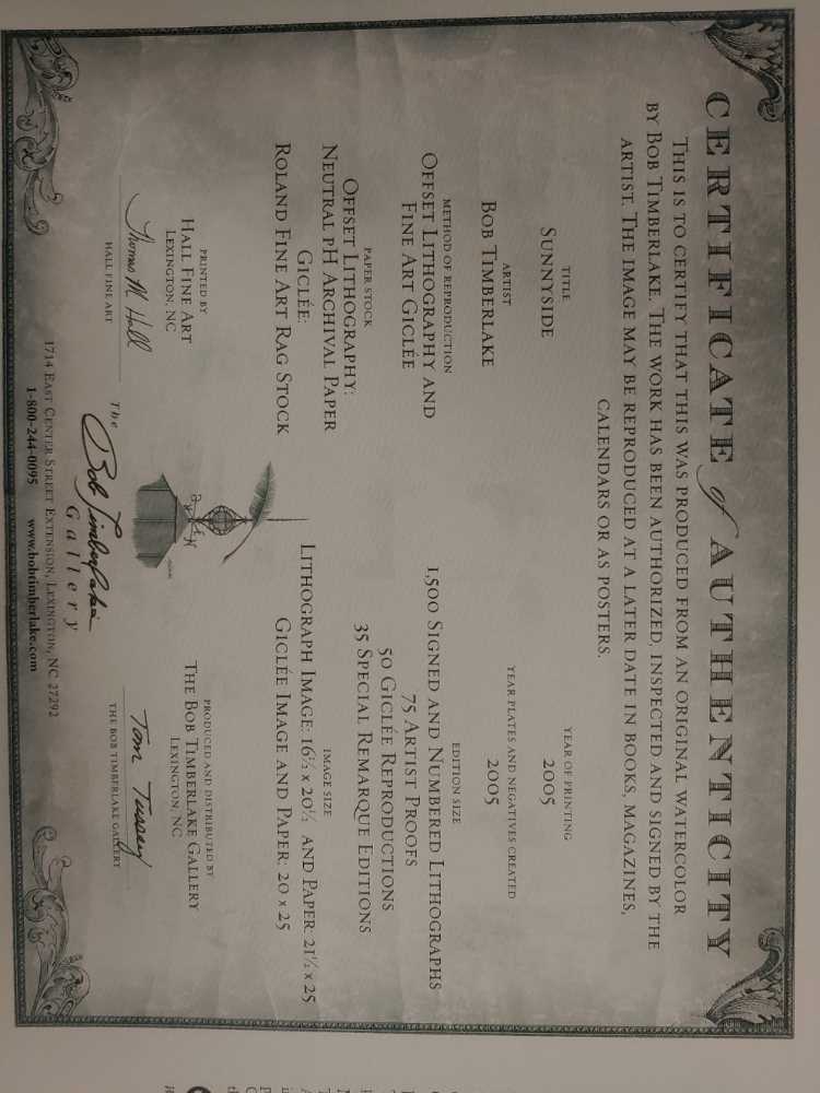 Sunnyside  - Bob Timberlake art collectible - Main Image 2