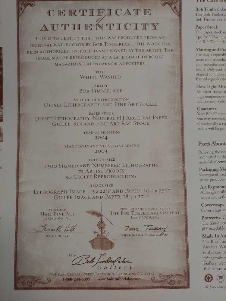 White Washed  - Bob Timberlake art collectible - Main Image 2