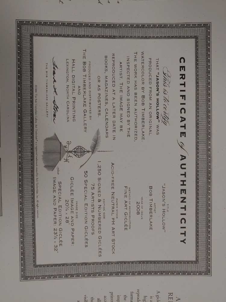 Jason’s Hollow  - Bob Timberlake art collectible - Main Image 2