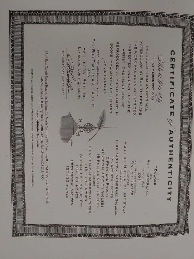 Docked - Bob Timberlake art collectible - Main Image 3