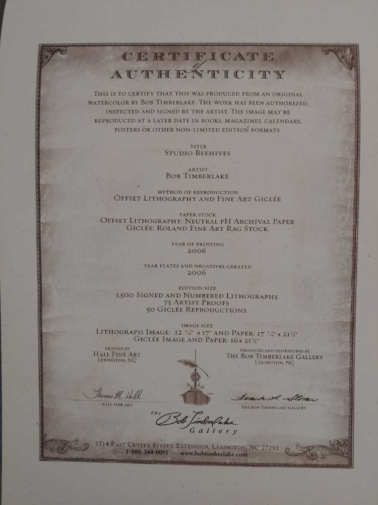 Studio Beehives  - Bob Timberlake art collectible - Main Image 2