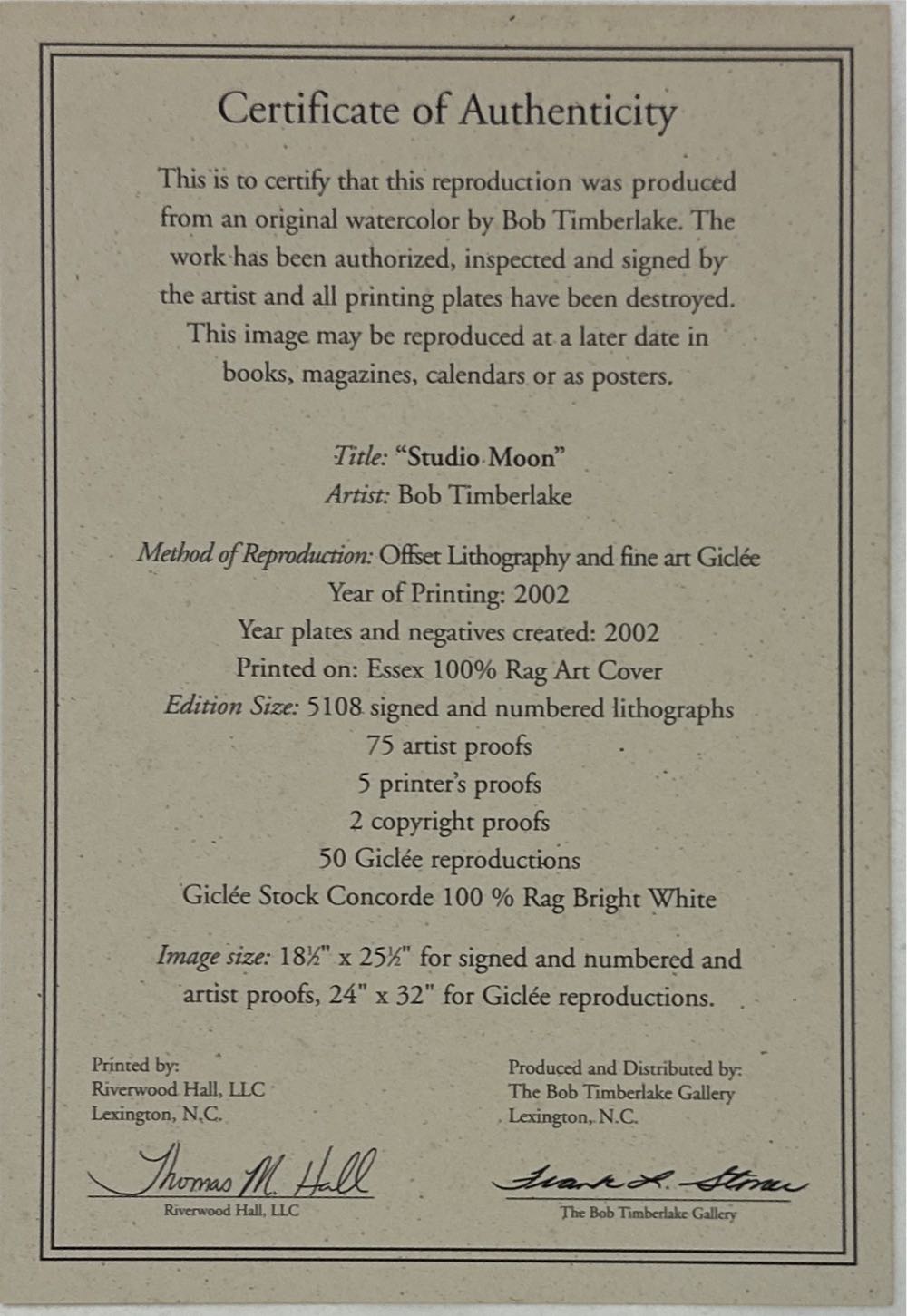 Studio Moon - Bob Timberlake art collectible - Main Image 2