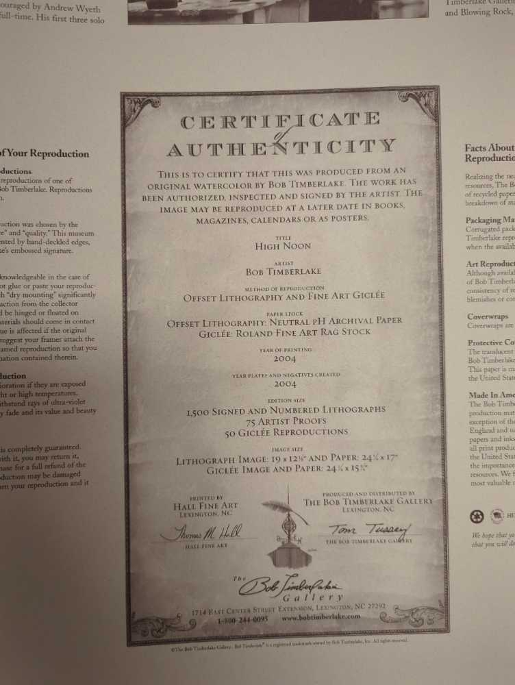 High Noon - Bob Timberlake art collectible - Main Image 2