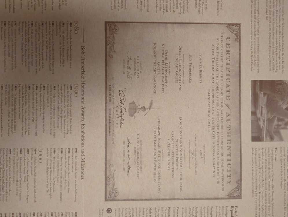 Summer Berries - Bob Timberlake art collectible - Main Image 2