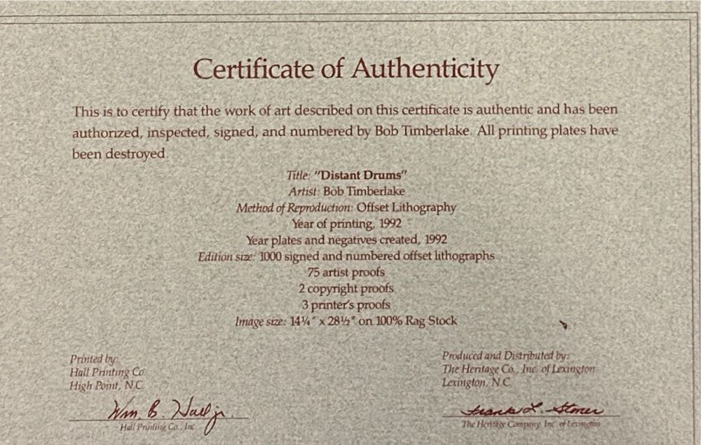 Distant Drums - Bob Timberlake art collectible - Main Image 3