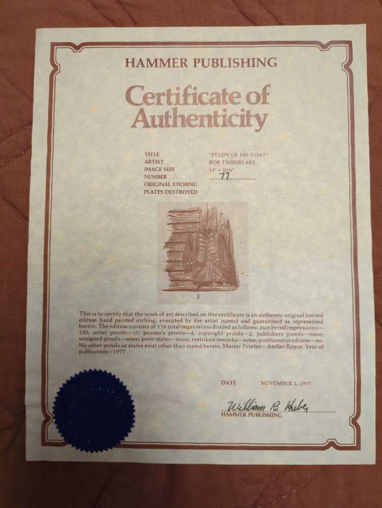 Study Of His Coat - Bob Timberlake art collectible - Main Image 3