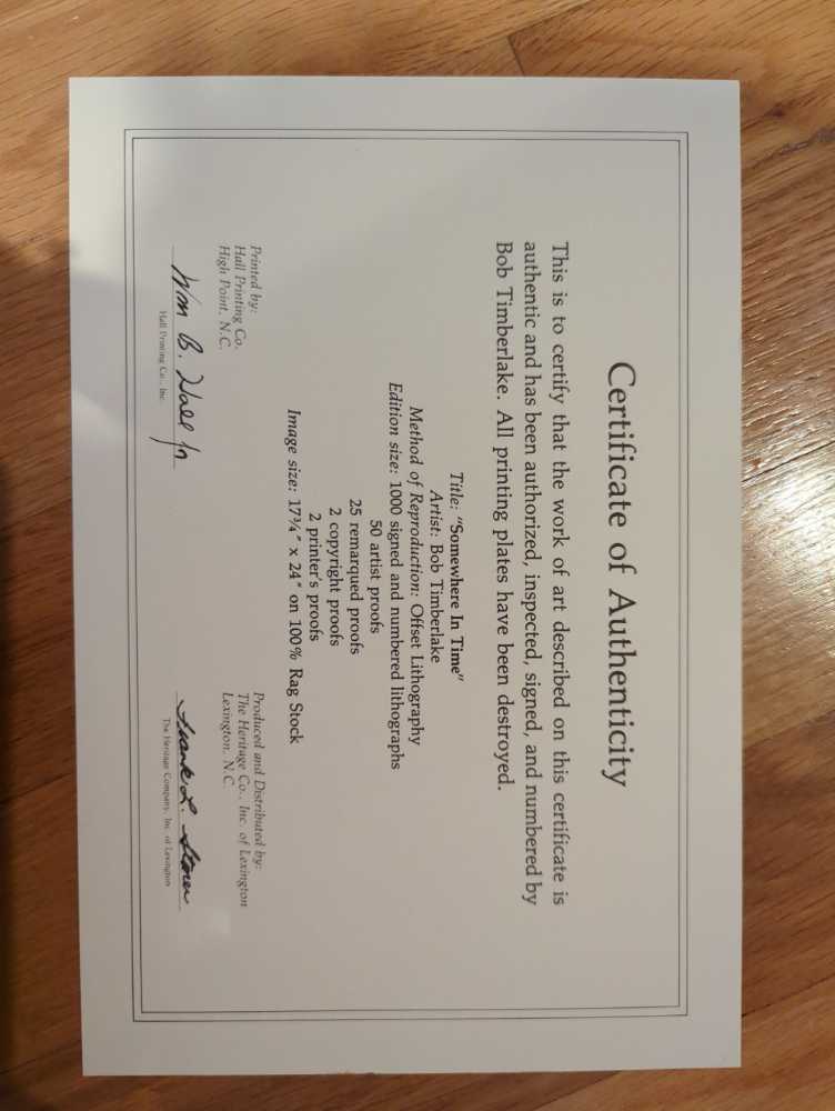 Somewhere In Time - Bob Timberlake art collectible - Main Image 3