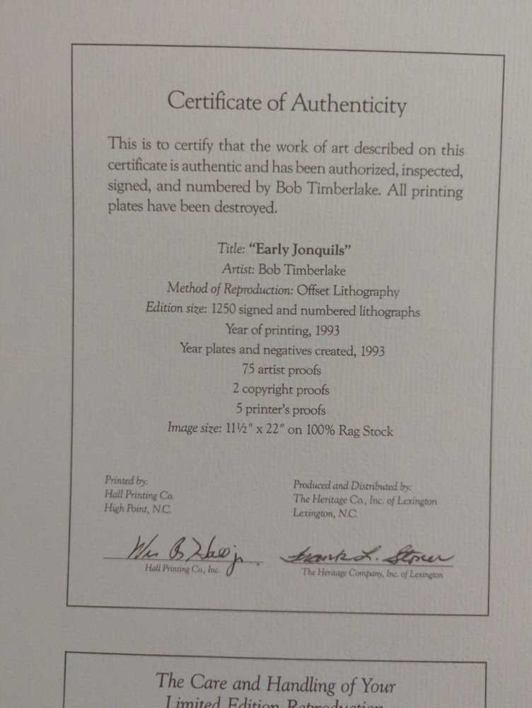 Early Jonquils - Bob Timberlake art collectible - Main Image 3