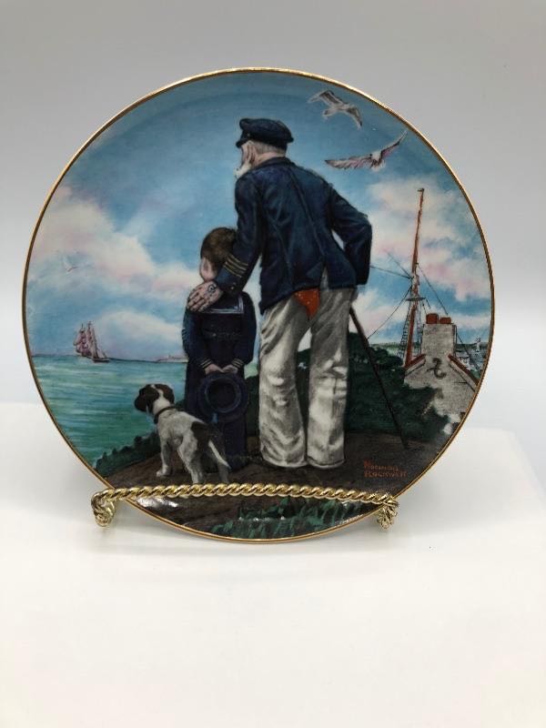 Looking Out To Sea Plate - Norman Rockwell art collectible - Main Image 2