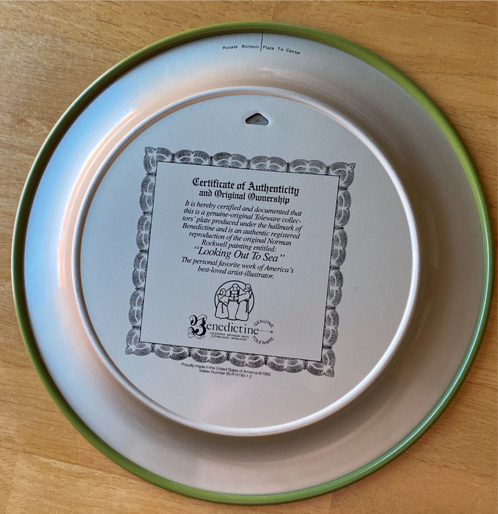 Looking Out To Sea Plate - Norman Rockwell art collectible - Main Image 3