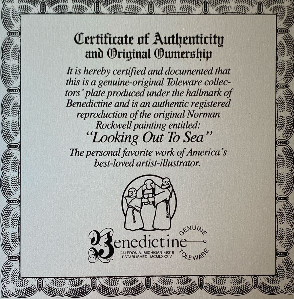 Looking Out To Sea Plate - Norman Rockwell art collectible - Main Image 4