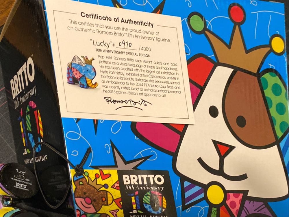 Lucky Elephant Figurine 10th Anniversary Special Edition - Romero Britto art collectible [Barcode 067103634440] - Main Image 4