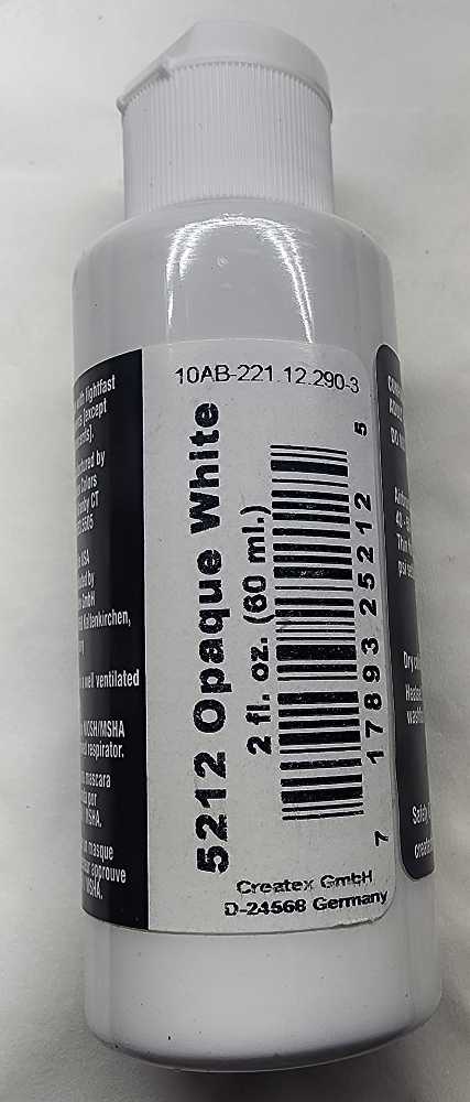 Opaque White Createx Airbrush Colors  art collectible [Barcode 717893252125] - Main Image 2