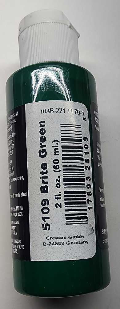 TR Brite Green Transparent Createx Airbrush Colors  art collectible [Barcode 717893251098] - Main Image 2