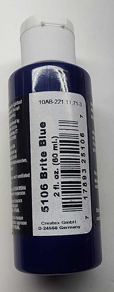 TR Brite Blue Transparent Createx Airbrush Colors  art collectible [Barcode 717893251067] - Main Image 2