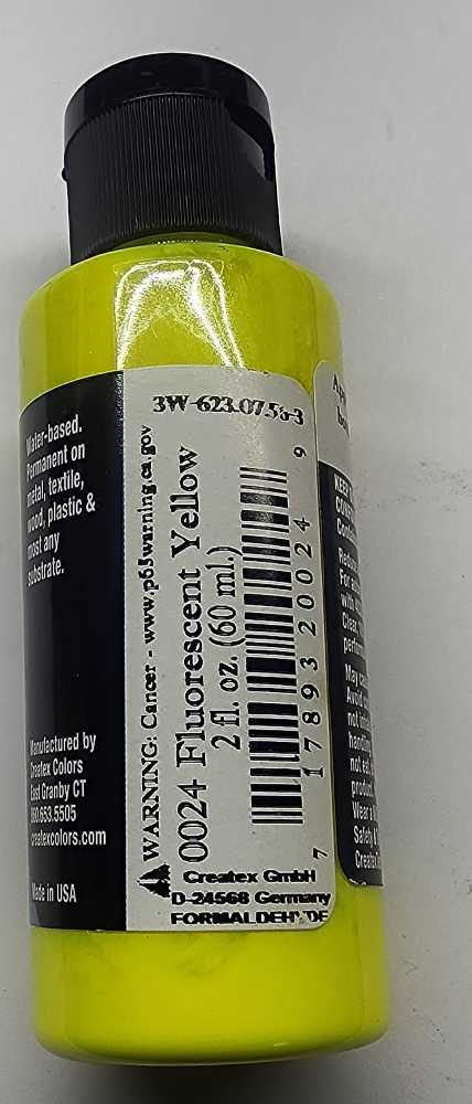 Fl WC Yellow Createx Wicked Florescent Colors  art collectible [Barcode 717893200249] - Main Image 2