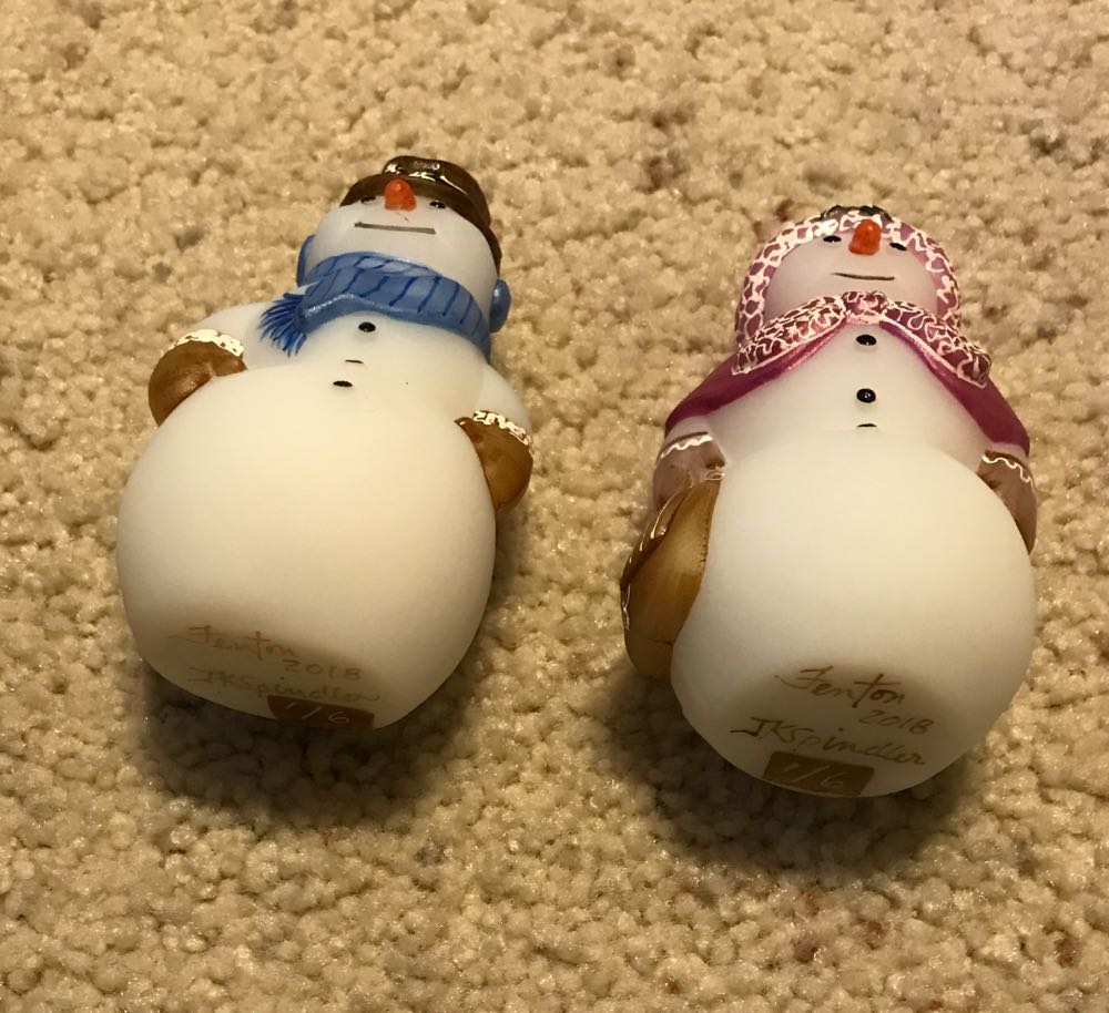Snowman/Snowlady - J K Spindler art collectible - Main Image 2