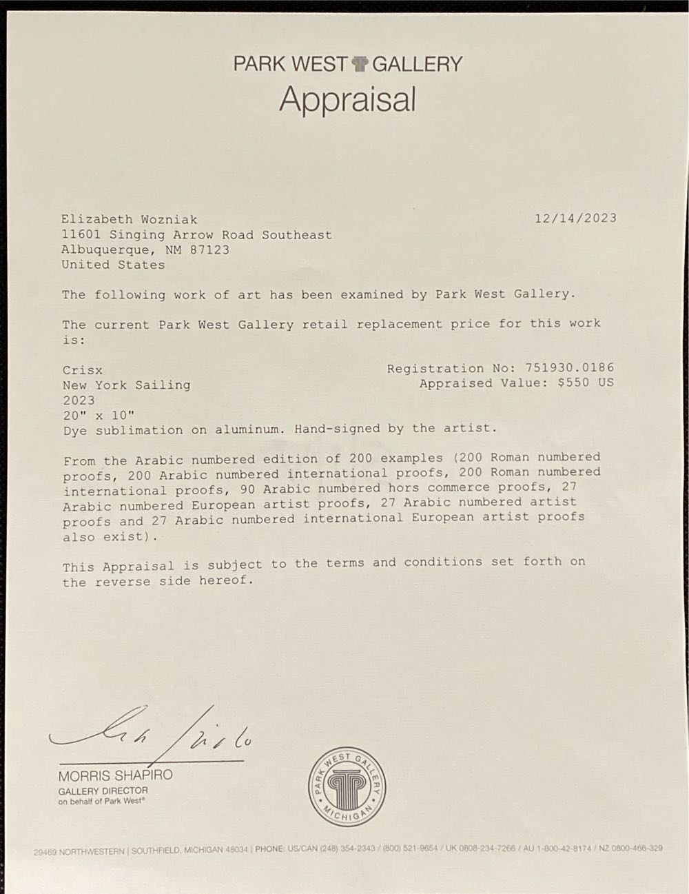 New York Sailing - Cris X art collectible - Main Image 4