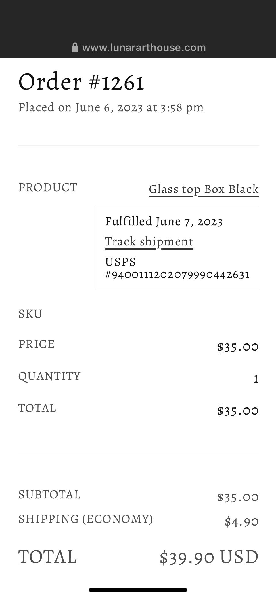 Glass Top Box Black - Candace Houchin art collectible - Main Image 3