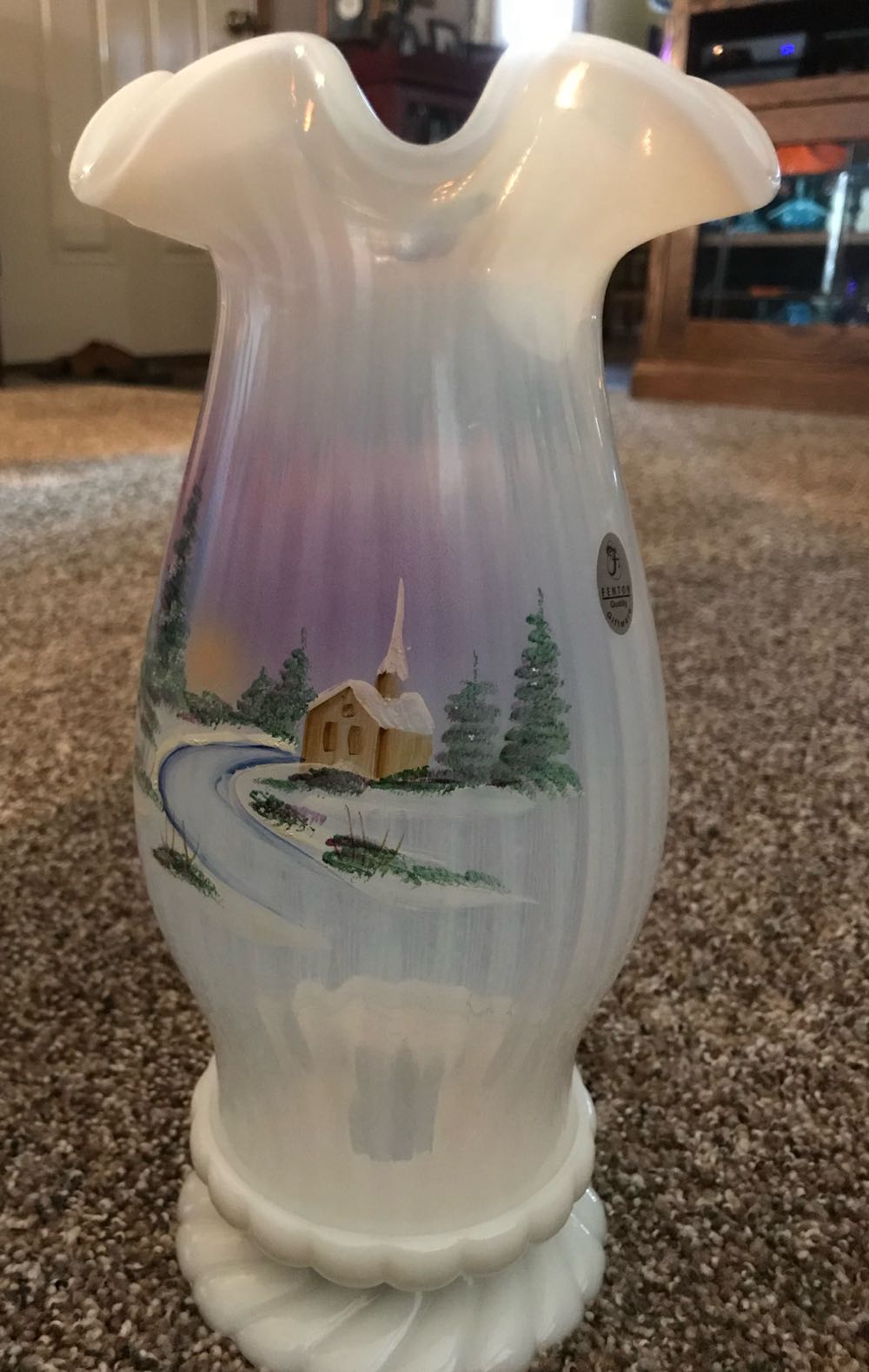 Gem Pattern Blue Round Dish