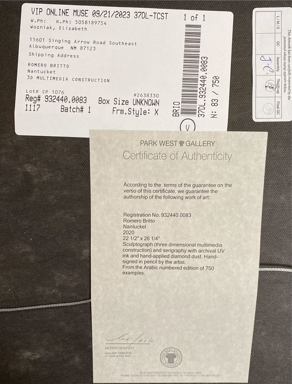 Nantucket - Romero Britto art collectible - Main Image 3