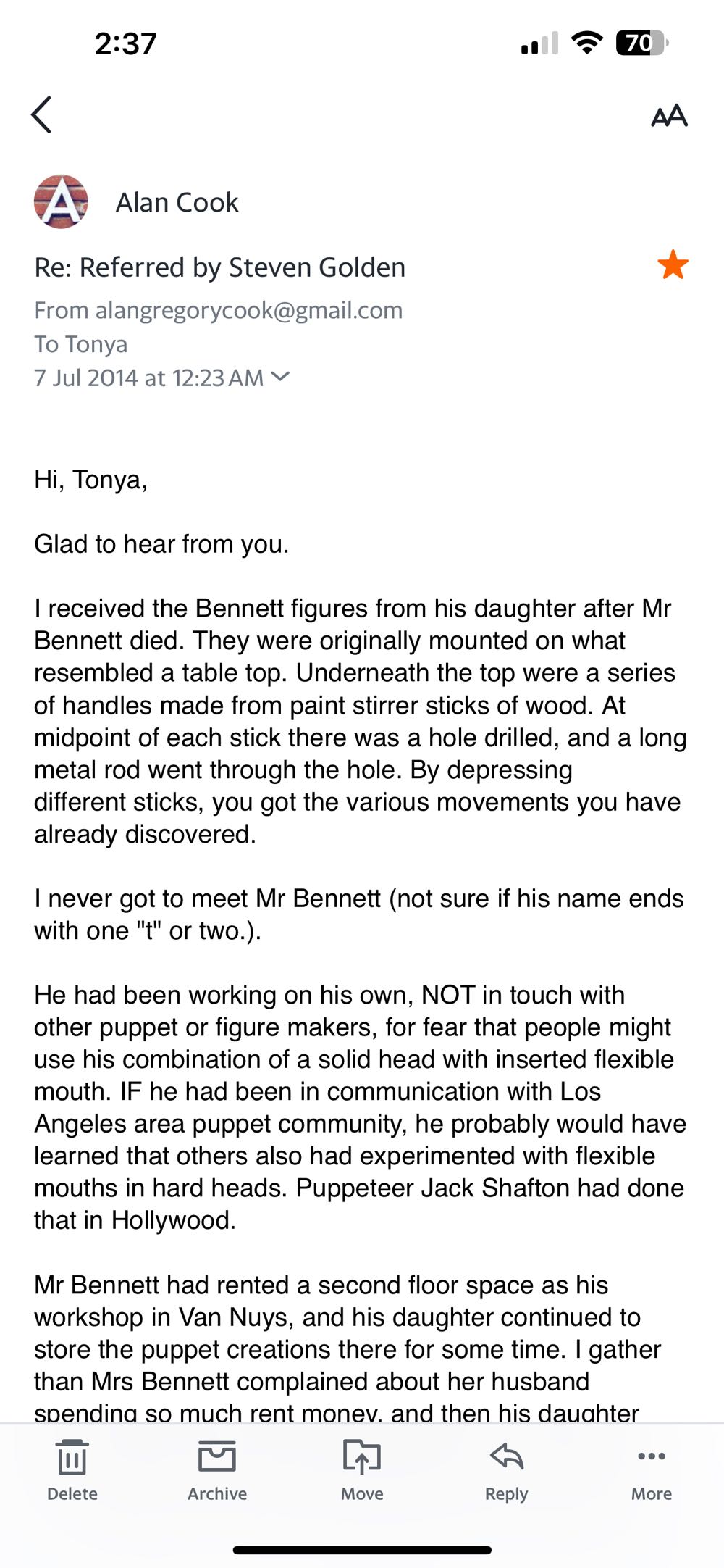 Dancing vent RON CROWE - Mr Bennett art collectible - Main Image 2